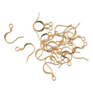 Open in modal - Beadalon Ear Wires - 0.63 mm, Classic, Dapped & Spring, Gold, Pkg of 20
