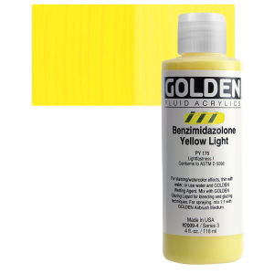 Golden Fluid Acrylics - Benzimidazolone Yellow Light, 4 oz bottle