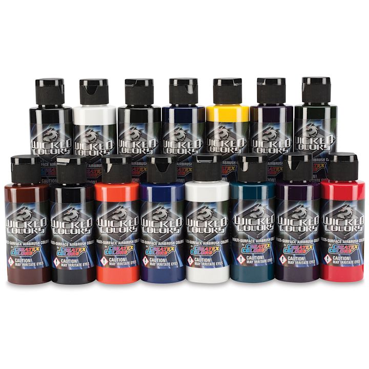 Createx Wicked Colors Airbrush Color - 2 oz, Set of 17, Dru Blair ...