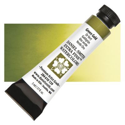 Daniel Smith Extra Fine Watercolor - Green Gold, 5 ml, Tube with Swatch