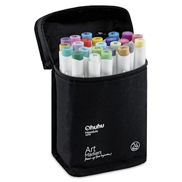Open in modal - Ohuhu Honolulu B Dual Tip Marker Set - Set of 24, Basic Colors, Assorted, in package