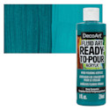 DecoArt Fluid Art Ready-To-Pour Acrylic - Deep Turquoise, 8 oz Bottle