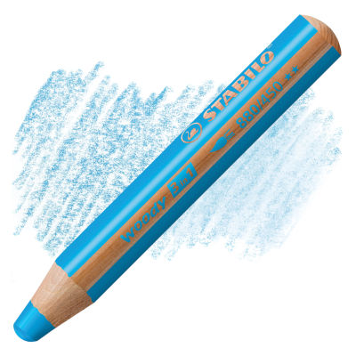 Stabilo Woody 3 in 1 Pencil - Cyan Blue swatch and pencil