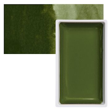 Open in modal - Kuretake Gansai Tambi Watercolor Pan - Olive Green pan and swatch