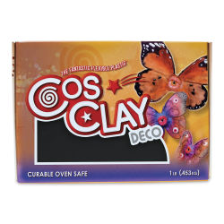 Cosclay Deco Flexible Polymer Clay - Black, 1 lb (in package)
