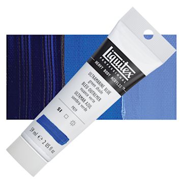 Open in modal - Liquitex Heavy Body Artist Acrylic - Ultramarine Blue (Green Shade), 2 oz Tube and swatch