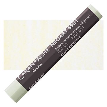Open in modal - Caran d’Ache Neoart 6901 Pastel - Bismuth White, pastel and swatch