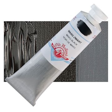 Open in modal - Old Holland New Masters Classic Acrylic Paint - Mars Black, 60 ml tube and swatch
