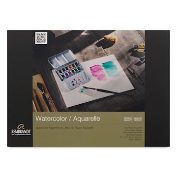 Open in modal - Rembrandt 100% Cotton Watercolor Paper Block - 10" x 14", front cover