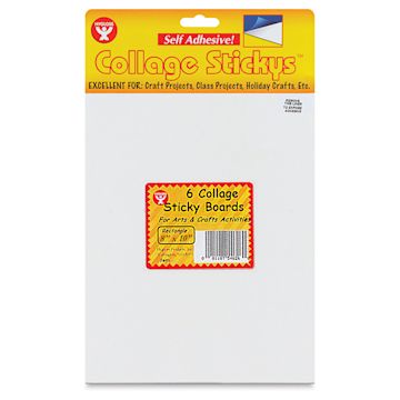 Open in modal - Hygloss Collage Sticky Boards - Pkg of 6, 8" x 10", Rectangle - front of packaging
