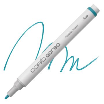 Open in modal - Copic Acrea Paint Marker - Peacock Green 023, marker and swatch
