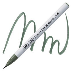 Kuretake Zig Clean Color Real Brush Pen - Green Gray