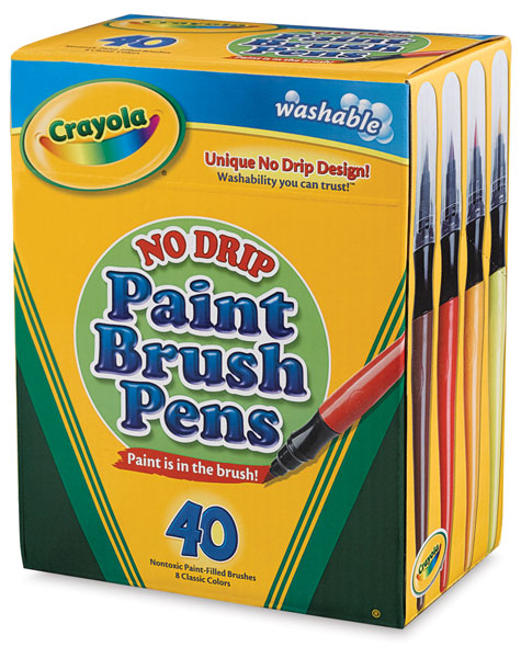 No Drip Paint Brush Tip Markers - 8 Bold Colors