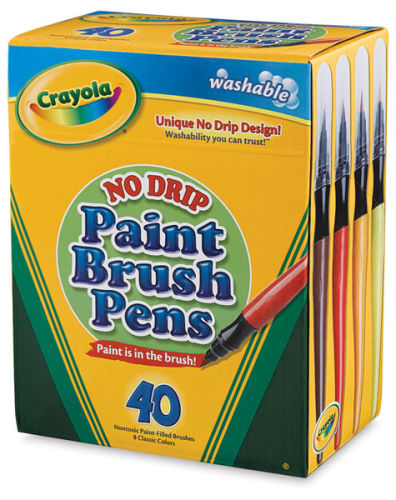 No-Drip Paint Brush Pens, Paint Set, 40 Count, Crayola.com