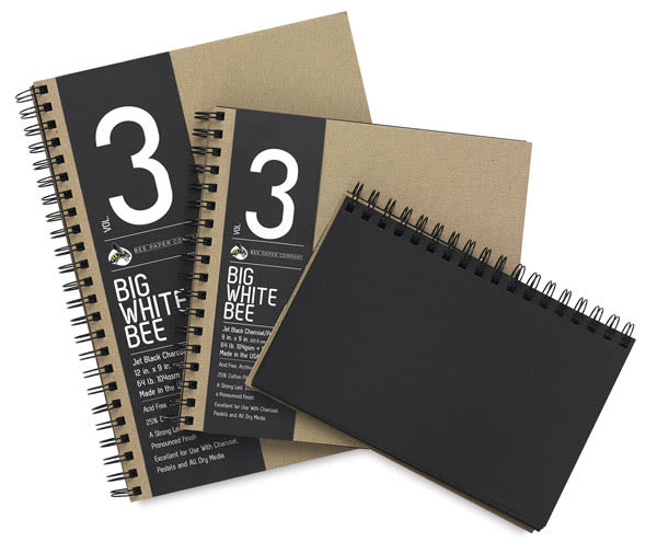 Big White Bee Black Charcoal Paper Sketchbook BLICK Art Materials