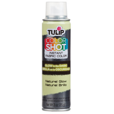 Tulip ColorShot Instant Fabric Color Spray - Front of 3 oz Glow in the Dark Natural can