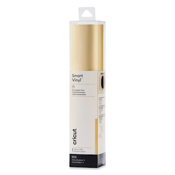 Open in modal - Cricut Permanent Smart Vinyl - Gold, Shimmer, 13" x 12 ft, Roll (In packaging)