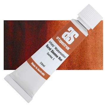 Open in modal - Art Spectrum Artists’ Watercolor Tube - Burnt Sienna Hue, 10 ml tube and swatch