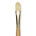 Raphaël D'Artigny Interlocked White Bristle Brush - Filbert, Long Handle, Size 18