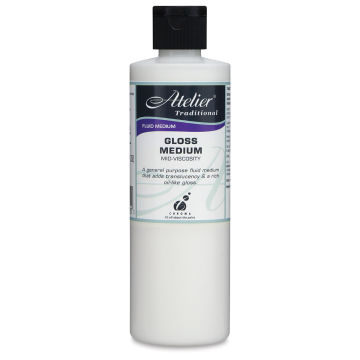 Chroma Atelier Traditional Mid-Viscosity Medium - Front of 250 ml Bottle of Gloss Medium