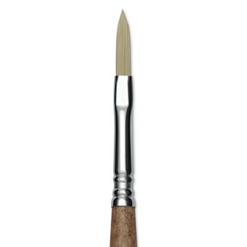 Open in modal - Escoda Futura Synthetic Bristle Brush - Series 5418, Long Filbert, Size 4, Long Handle, close-up