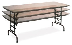 Budget-Priced Adjustable Folding Table - composite photo showing adjustable heights
