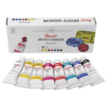 Open in modal - Utrecht Artists' Gouache - Set of 8, Mixing Colors, 14 ml Tubes