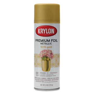 Open in modal - Krylon Foil Metallic Spray Paint - 18 Kt Gold, 6 oz, front of can