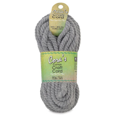 Pepperell Cotton Macramé Cord - Front view of 6mm Charcoal package