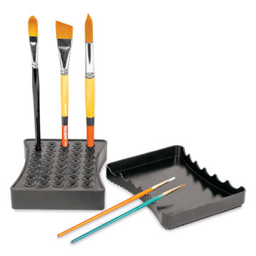 ArtBin Brush Drying Rack (top holding brushes, bottom removed to use as brush rest. Brushes not included)