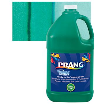 Open in modal - Prang Ready-To-Use Washable Tempera Paint - Green, Gallon and swatch