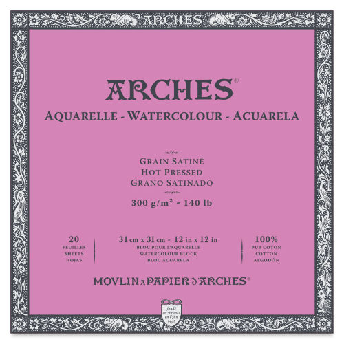 Arches 140 lb. Watercolor Block, Hot-Pressed, 7 x 10