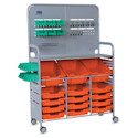 Gratnells Makerspace Cart - Silver with Tropical Orange