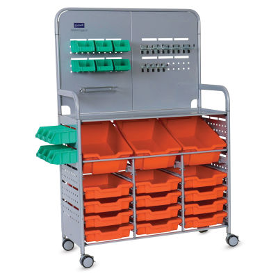 Gratnells Makerspace Cart - Silver with Tropical Orange 