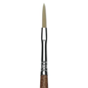Open in modal - Escoda Futura Synthetic Bristle Brush - Series 5418, Long Filbert, Size 2, Long Handle, close-up