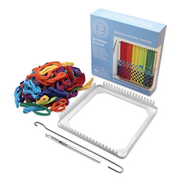 Open in modal - Friendly Loom Potholder Loom Kit - 7" x 7", kit contents