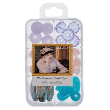 Open in modal - John Bead Masterpiece Collection Glass Bead Box - The Plum/Edouard Manet (Front of packaging)