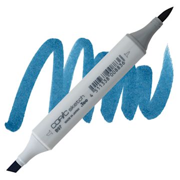 Open in modal - Copic Sketch Marker - Night Blue B97 marker and swatch