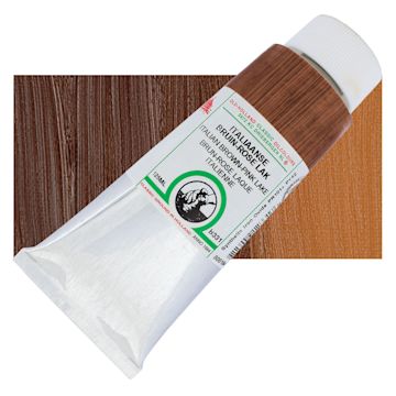 Open in modal - Old Holland Classic Oil Color - Italian Brown Pink Lake, 125 ml tube and swatch