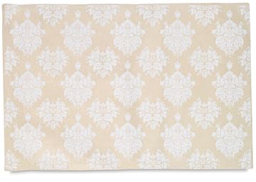 Open in modal - Lama Li Decorative Papers - Single sheet of Venetian Mask pattern in White