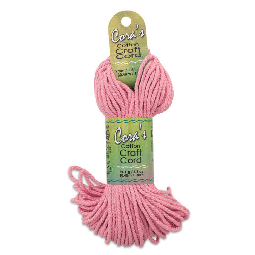 Pepperell Cotton Macramé Cord - Blush Pink, 2mm, 100 ft
