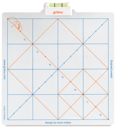 Gridvu Artist's Drawing Tool - Top view of Tool showing grid marks