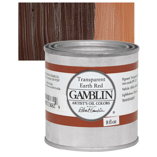 Gamblin Artist's Oil Color - Transparent Earth Red, 8 oz Can