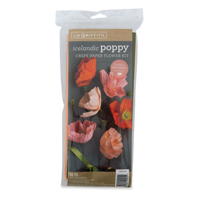 Lia Griffith Crepe Paper Flower Kit - Front of package of 30 pc Icelandic Poppy Kit