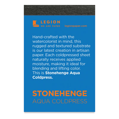 Legion Stonehenge Aqua Watercolor Pad - Cold Press, 2-1/2" x 3-3/4", 140 lb, 10 Sheets