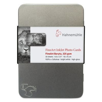 Hahnemühle FineArt Baryta Inkjet Photo Cards - 4" x 6", Pkg of 30 (Front of tin)