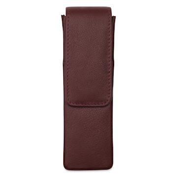Open in modal - Girologio 2 Leather Pen Case - Antique Brown, front of the pack
