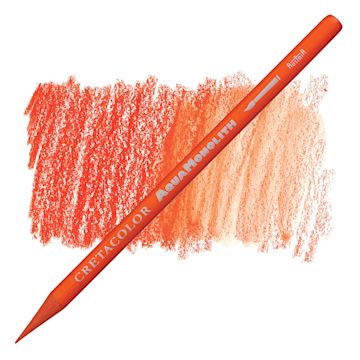 Open in modal - Cretacolor Aqua Monolith Woodless Watercolor Pencil - Permanent Red Light pencil and swatch