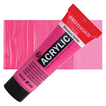 Open in modal - Amsterdam Standard Series Acrylic - Quinacridone Rose, 20 ml Tube and swatch