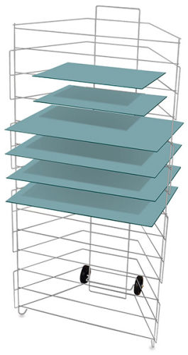 Art Drying Rack -20/25 Flexible Shelves, Mobile Paint Drying Rack with  Wheels